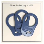 Go Handmade Silikone Suttekæde Adapter 3 stk Ensfarvet jeans blå