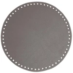 Go Handmade TaskeKurve Base, PU Læder, Rund, 25 cm 22384 Lys Grå