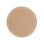 Go Handmade TaskeKurve Base, PU Læder, Rund, 17 cm 22396 Abrikos