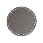 Go Handmade TaskeKurve Base, PU Læder, Rund, 17 cm 22398 Lys grå