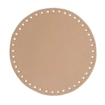 Go Handmade TaskeKurve Base, PU Læder, Rund, 20 cm 22389 Abrikos