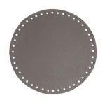 Go Handmade TaskeKurve Base, PU Læder, Rund, 20 cm 22391 Lys grå