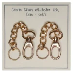 Go Handmade Charm Kæde, Lobster lås, 2 stk Guld