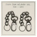 Go Handmade Charm Kæde, Lobster lås, 2 stk Mørkegrå