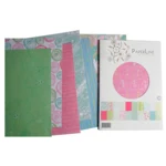 Paper Line Designpapir, A4, 20 motiver, 40 ark Blå Grøn Pink