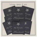 Go Handmade Vævet Label, My lifestyle is Handmade, 33 x 30 mm, 10 stk Grå