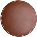 Go Handmade TaskeKurve Base, PU læder, Rund, 35 cm 22570 Brun