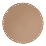 Go Handmade TaskeKurve Base, PU læder, Rund, 30 cm 22404 Abrikos