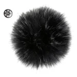 Go Handmade Pompon m. trykknap, 11 cm 17256 Mørkegrå