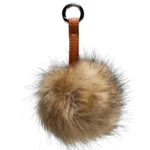 Go Handmade Pompon m. ringlås, 11 cm 22197 Natur - brun strop