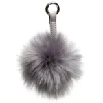 Go Handmade Pompon m. ringlås, 11 cm 22198 Grå - grå strop
