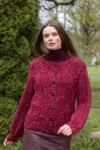 DSA79-12 Catrina Cardigan Dyp Rød