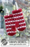 34-35 Candy Cane Lane Mittens by DROPS Design