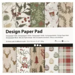 Designpapir i blok Jul Brun