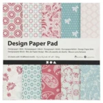 Designpapir i blok Basic Rosa