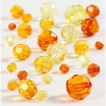 Harmoni Facetperlemix, 4-12 mm Gul