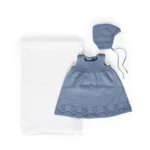 DG411-02 Engblomst kjole & tilbehør blå