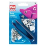 Prym Jersey Trykknapper med Værktøj Hvid, 10 mm