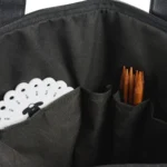 Skuldertaske til garn, sort