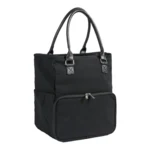 Skuldertaske med lynlåslomme, sort