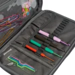 Skuldertaske med lynlåslomme, mørkegrå