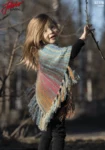 92378 Enkel rätstickad barnponcho i Cookie