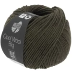 Lana Grossa Cool Wool Big 1629 Mørk oliven meleret