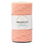 LindeHobby Macrame Lux, Knyttegarn, 2 mm 11 Lys rosa