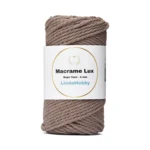 LindeHobby Macrame Lux, Knyttegarn, 4 mm Mørk beige