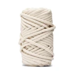 LindeHobby Macrame Lux, Flettet knyttegarn, 6 mm Naturhvid