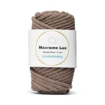 LindeHobby Macrame Lux, Flettet knyttegarn, 6 mm Mørk beige