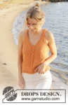 240-19 Tangerine Twist Top by DROPS Design