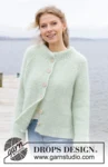 243-4 Green Whisper Cardigan by DROPS Design