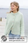 243-4 Green Whisper Cardigan by DROPS Design