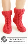242-68 Jolly Cable Slippers by DROPS Design