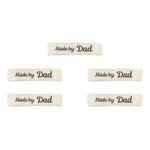 LindeHobby Made By Label (7 cm x 1 cm), Natur, 5 stk Made by Dad