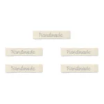 LindeHobby Handmade Label, Lang Natur, sølv, Magnolia Script