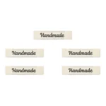 LindeHobby Handmade Label, Lang Natur, sort, Magnolia Script