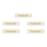 LindeHobby Handmade Label, Lang Natur, guld, Magnolia Script
