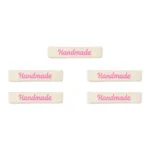 LindeHobby Handmade Label, Lang Natur, lyserød, Magnolia Script