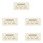 LindeHobby Handmade Med Størrelser Label (6 cm x 3 cm), 5 stk Babystørrelser