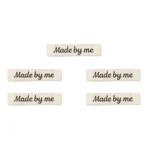 LindeHobby Made By Me Label (7 cm x 1 cm), 5 stk Magnolia Script