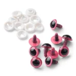 HobbyArts Sikkerhedsøjne, Pink, 5 par 16 mm