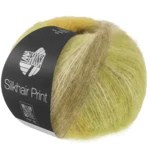 Lana Grossa Silkhair Print 433 Limette/gul/taupe/lys beige