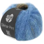 Lana Grossa Silkhair Print 430 Okkergul/Mørkegrå/Denim/Grånblå/Blækblå