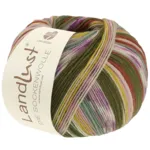 Lana Grossa Landlust Die Sockenwolle 716 Kanelbrun/Rosa/Ecru/Oliven/Gul/Mintgrøn/Lyslilla