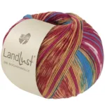 Lana Grossa Landlust Die Sockenwolle 615 Orkidé/Safrangul/Lys rød/Hvid/Himmelblå