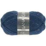 Lana Grossa Meilenweit 100 Tweed 128 Mørk petrolblå