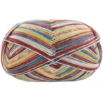 Lana Grossa Meilenweit 100 Arte 6809 Pistacie/Natur/Petrol/Lakserød/Lys olivengrøn/Turkis/Bourgogne/Mørkerød