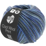 Lana Grossa Cool Wool Print 716 Jeans/Gråblå/Royal